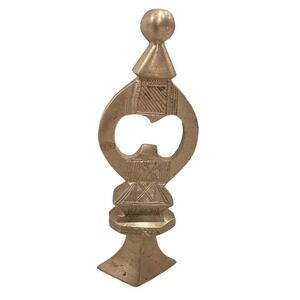 Vintage Tuareg Hand Engraved Metal Sculpture North African Berber Tribal Veil Wt